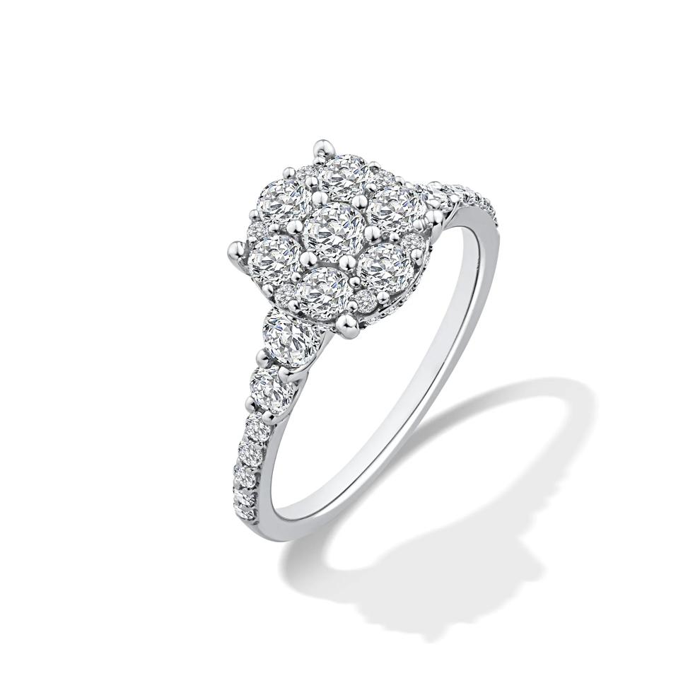 Diamond Round Center Composite Engagement Ring in 10K White Gold (1 1/4 ct. tw.) – Image 4 of 4