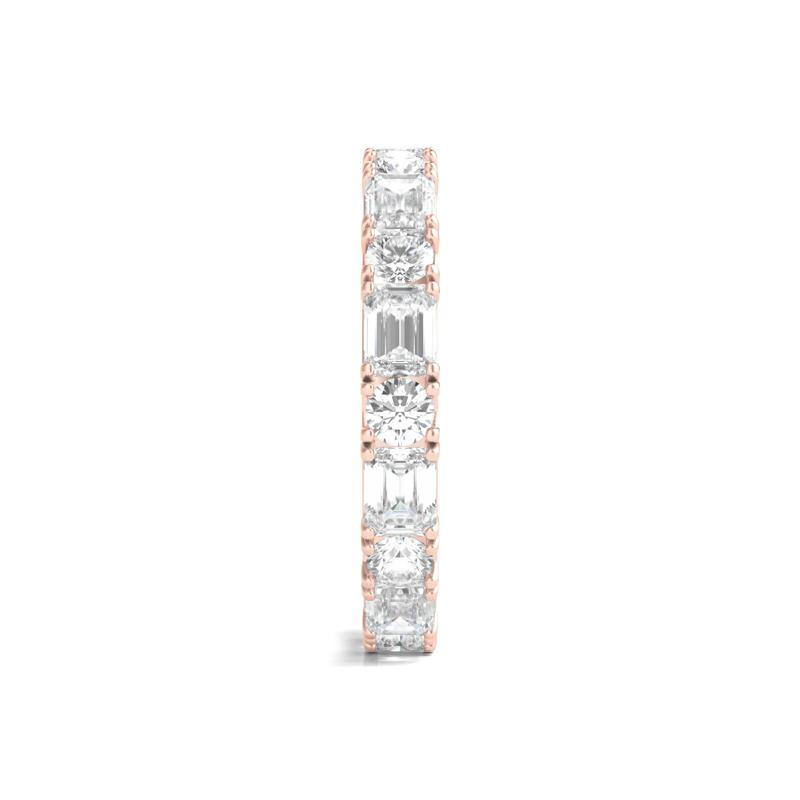 Round and Emerald-Cut Diamond Eternity Band in 14k Rose Gold &#40;3 ct. tw.&#41; – Image 3 of 3