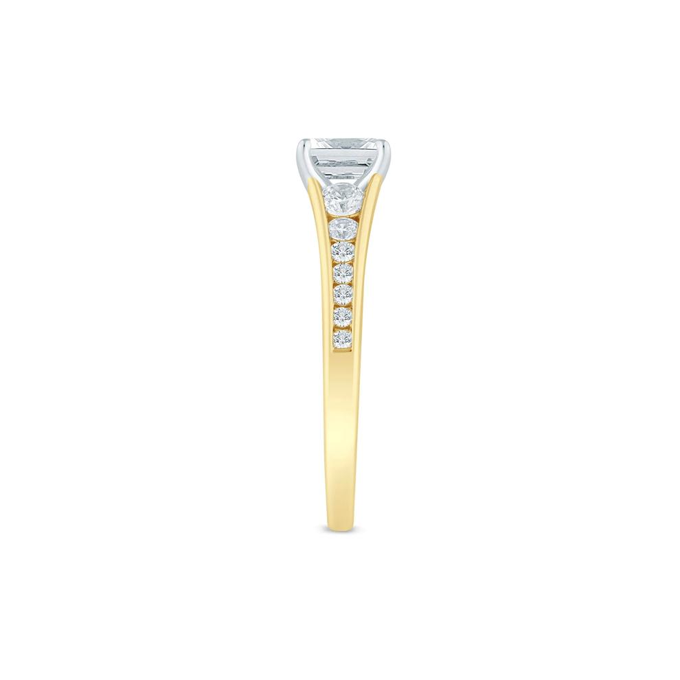 Diamond Emerald-Cut &amp; Round Engagement Ring in 14K Yellow Gold (1 ct. tw.) – Image 3 of 3