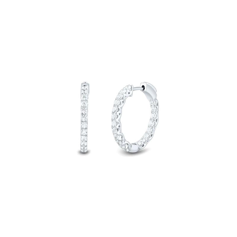1 ct. tw. Lab Grown Diamond Inside-Out Hoop Earrings in 14K White Gold – Image 1 of 1
