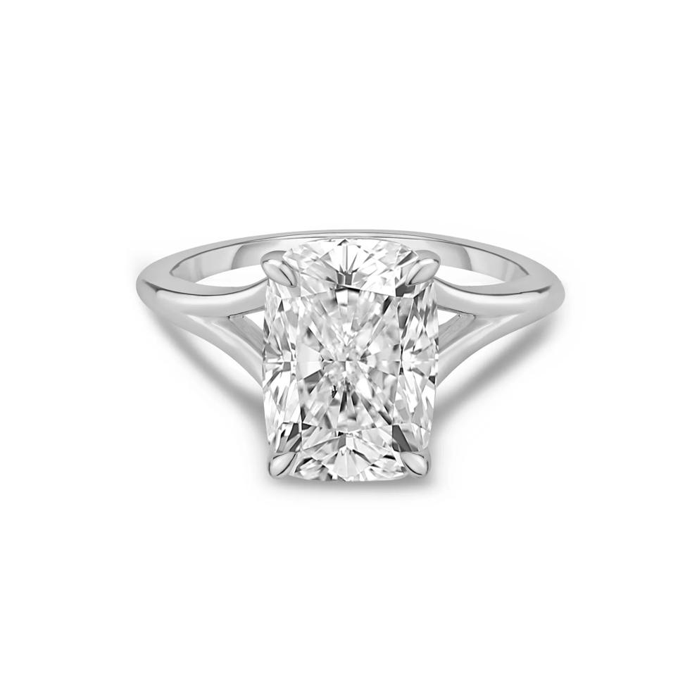 Lab Grown Diamond Elongated Cushion Solitaire Engagement Ring in 14K White Gold (5 ct.) – Image 1 of 4