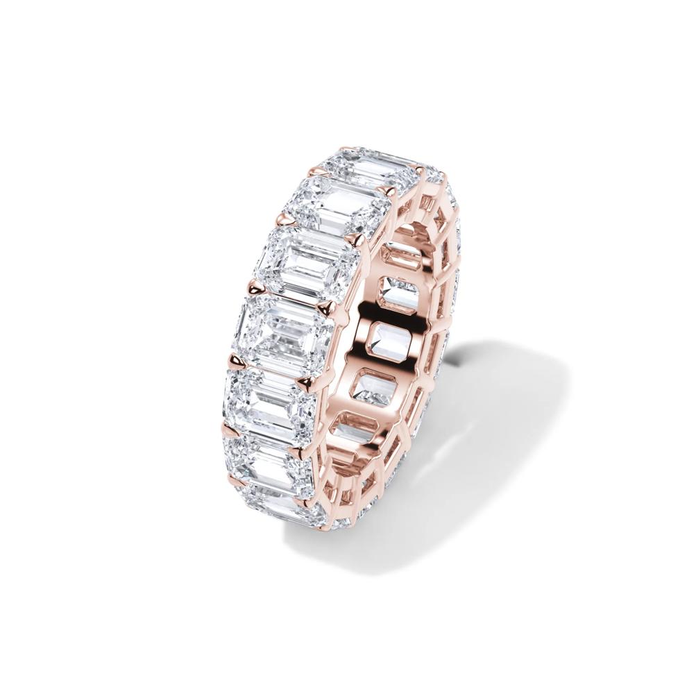 Lab Grown Diamond Emerald-Cut Eternity Band in 18K Rose Gold (12 ct. tw.) – Image 4 of 4