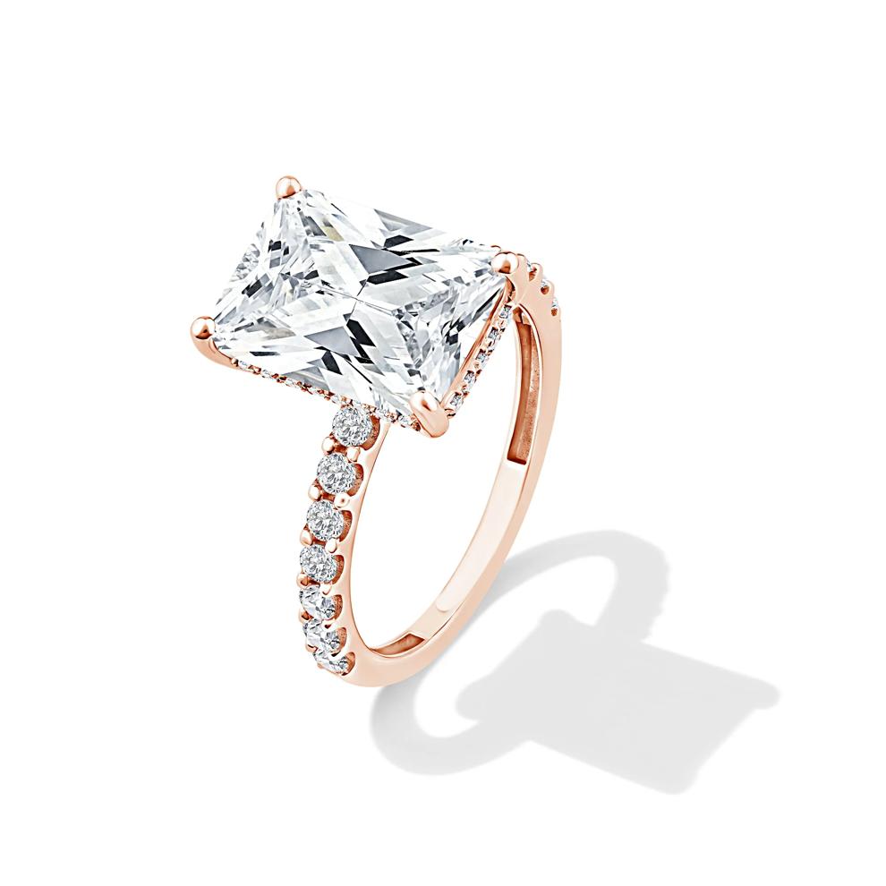 Lab Grown Diamond Radiant 3-Piece Engagement Set in 14K Rose Gold (7 1/2 ct. tw.) – Image 4 of 6
