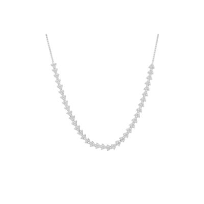 Diamond Cluster Necklace in 10K White Gold (2 ct. tw.)