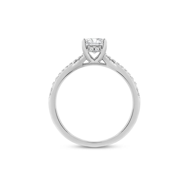 Radiant-Cut Diamond Crossover Engagement Ring in 14K White Gold &#40;1 1/4 ct. tw.&#41; – Image 2 of 4