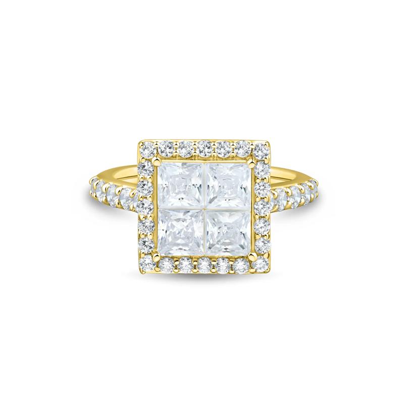 Lab Grown Diamond Composite Center Engagement Ring in 10K Yellow Gold &#40;3 ct. tw.&#41; – Image 1 of 3