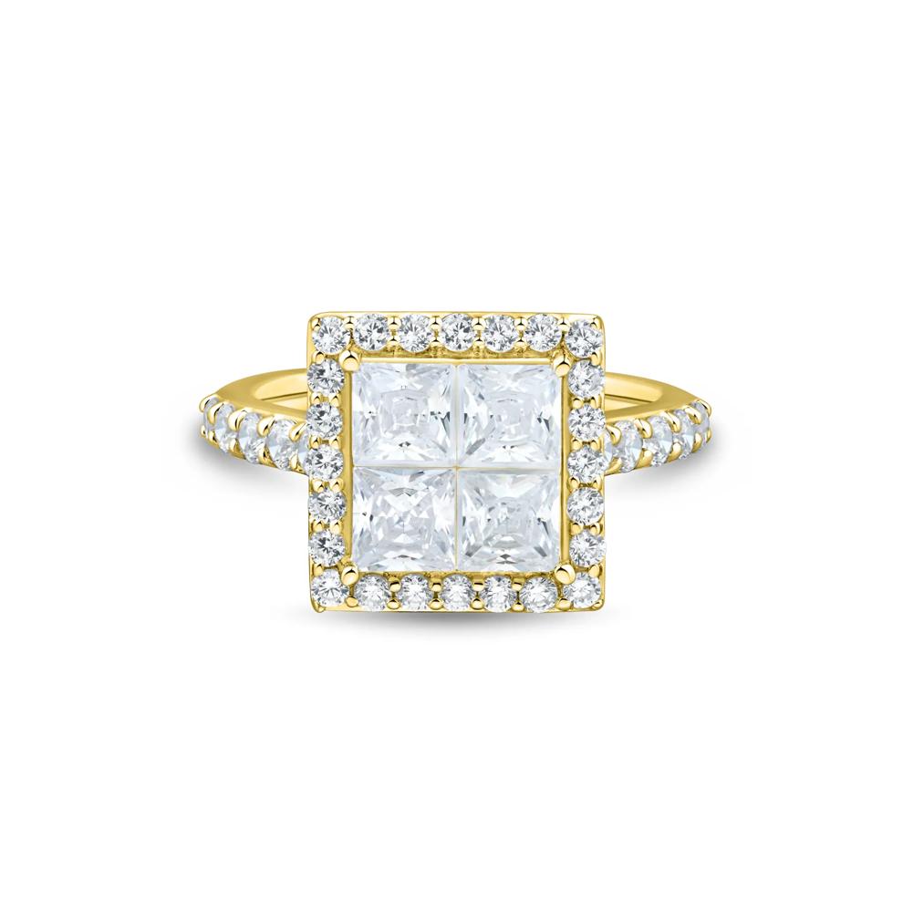 Lab Grown Diamond Composite Center Engagement Ring in 10K Yellow Gold (3 ct. tw.) – Image 1 of 3