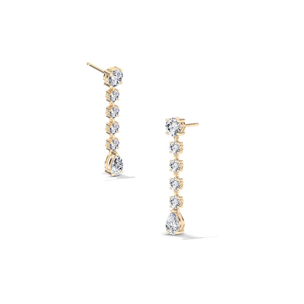 Lab Grown Diamond Pear-Shaped Dangle Earrings in 14K Yellow Gold (1 ct. tw.) – Image 1 of 2