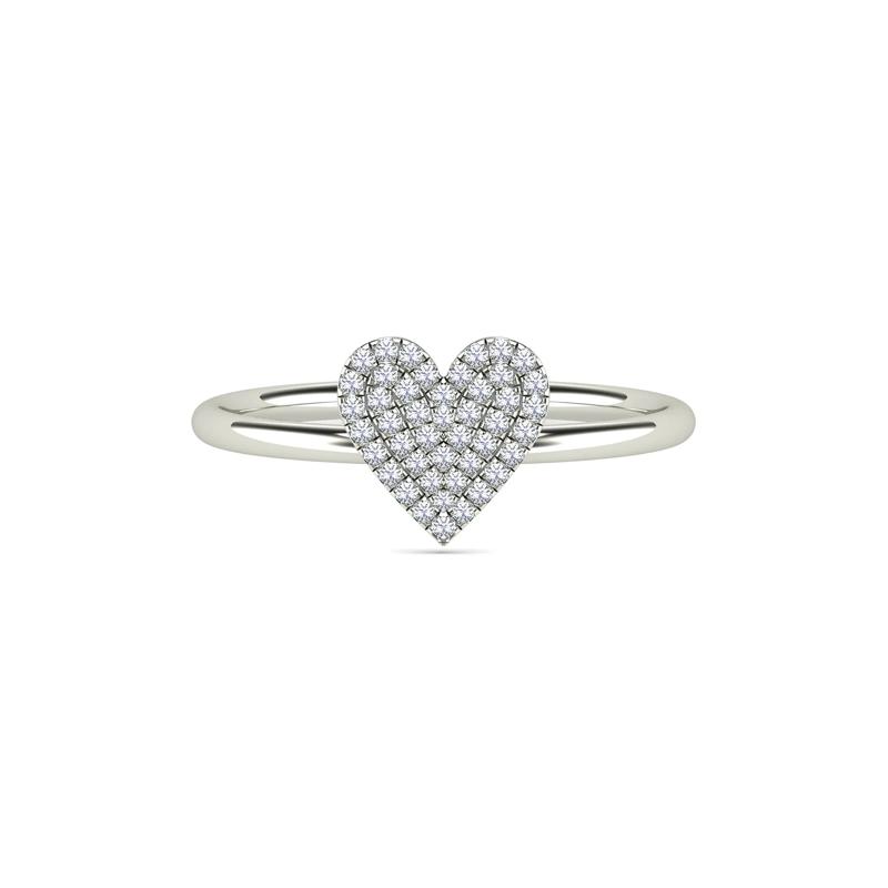 Diamond Heart Ring in 14K White Gold &#40;1/8 ct tw.&#41; – Image 1 of 5