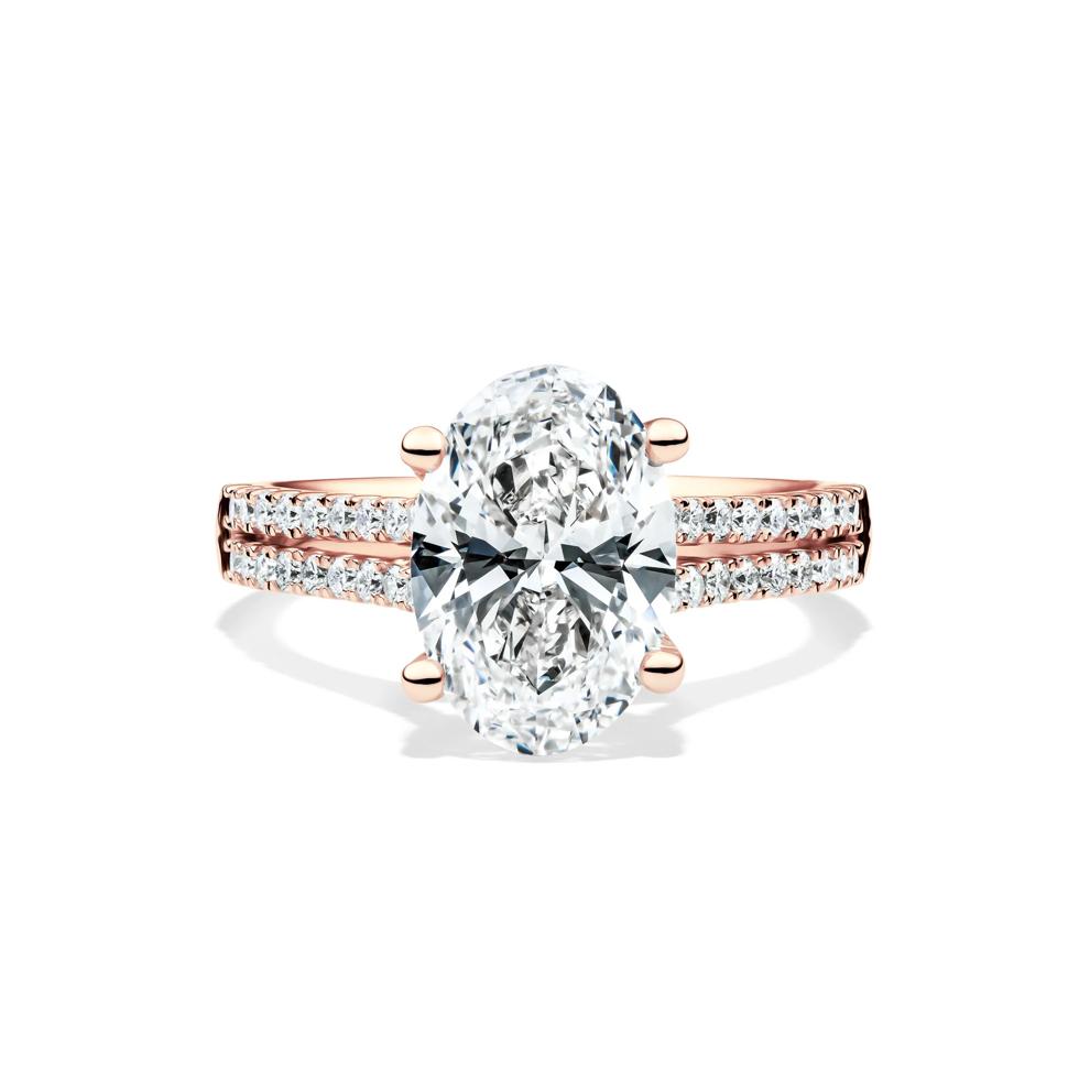 Lab Grown Diamond Oval Engagement Ring in 14K Rose Gold (3-1/2 ct. tw.) – Image 1 of 4