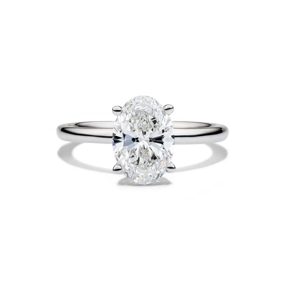 Lab Grown Diamond Oval Solitaire Engagement Ring in Platinum (2 ct.) – Image 1 of 4