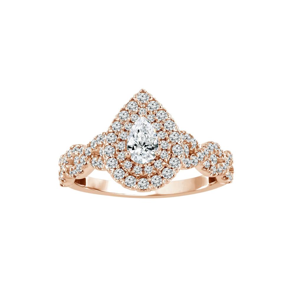 Lab Grown Diamond Pear-Shaped Engagement Ring in 10K Rose Gold (1 ct. tw.) – Image 1 of 3