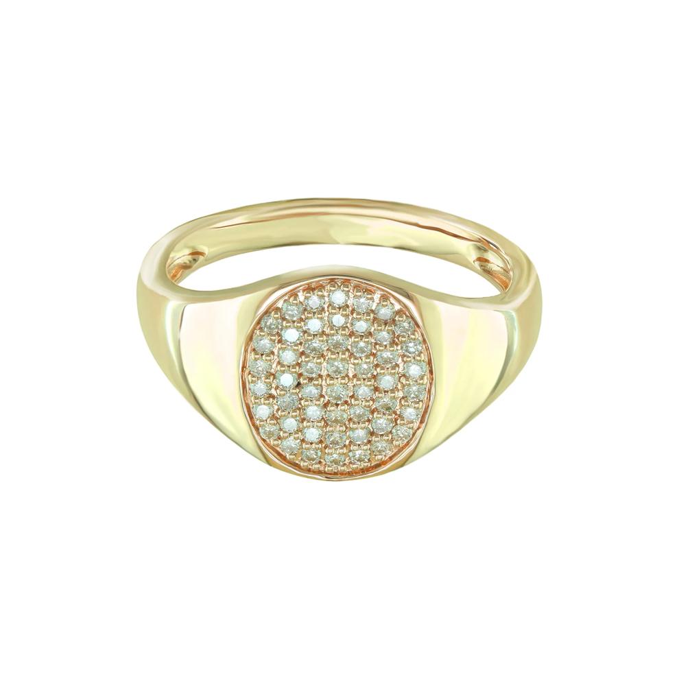 Diamond Oval Ring in 10K Yellow Gold (1/4 ct. tw.) – Image 1 of 3