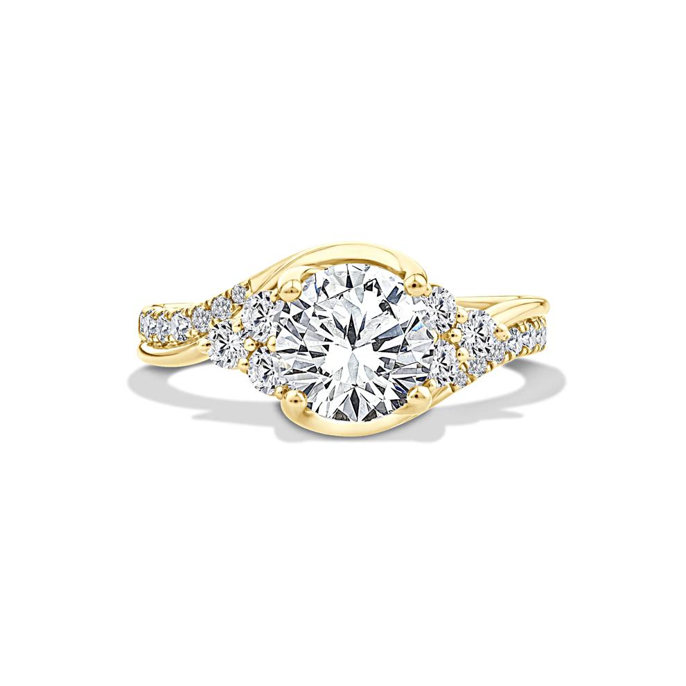 Lab Grown Diamond Round Center Engagement Ring in 10K Yellow Gold (2 ct. tw.) – Image 1 of 4