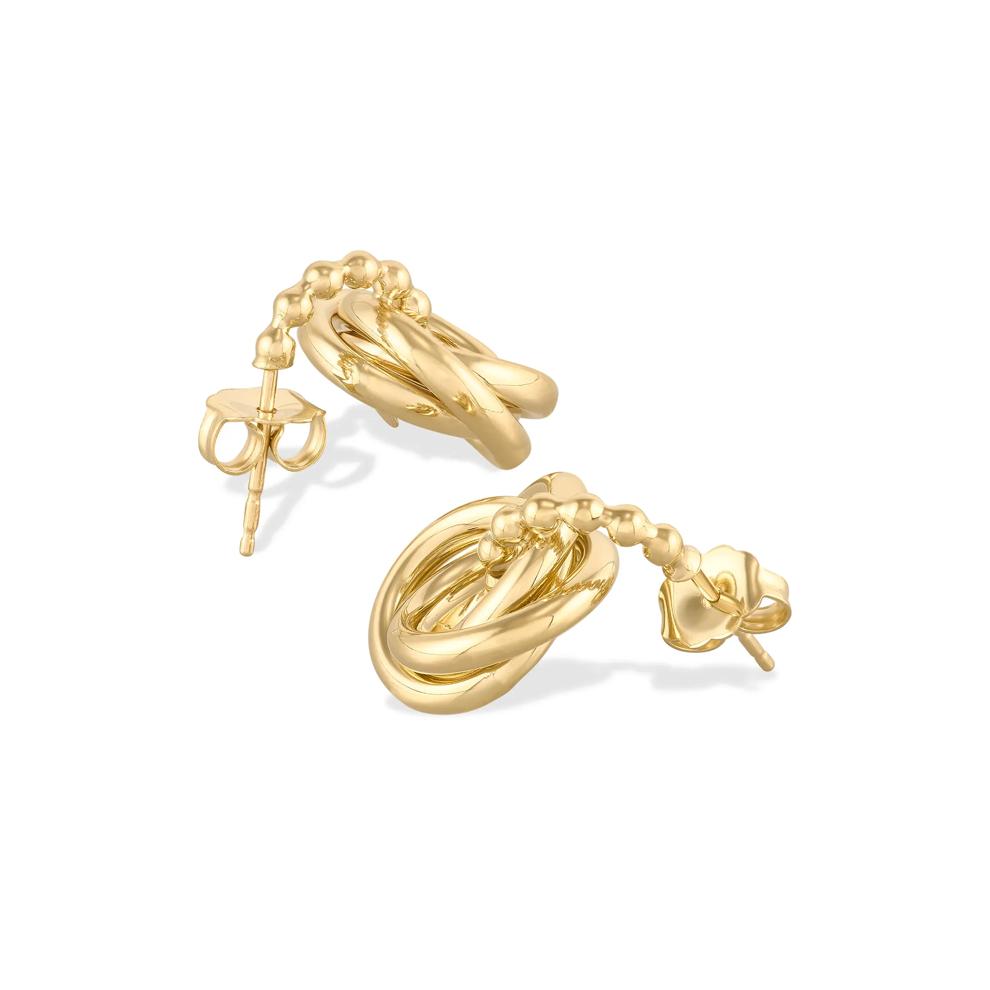 Circle Drop Earrings in 14K Yellow Gold – Image 2 of 2