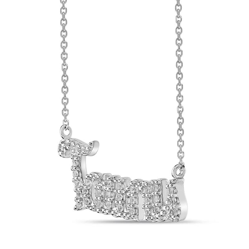 Taurus Lab Created White Sapphire Necklace in Sterling Silver – Image 2 of 3