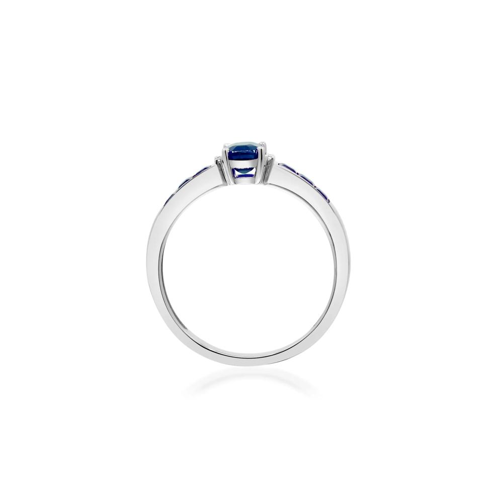Blue Sapphire &amp; Diamond Accent Ring in 10K White Gold – Image 2 of 5