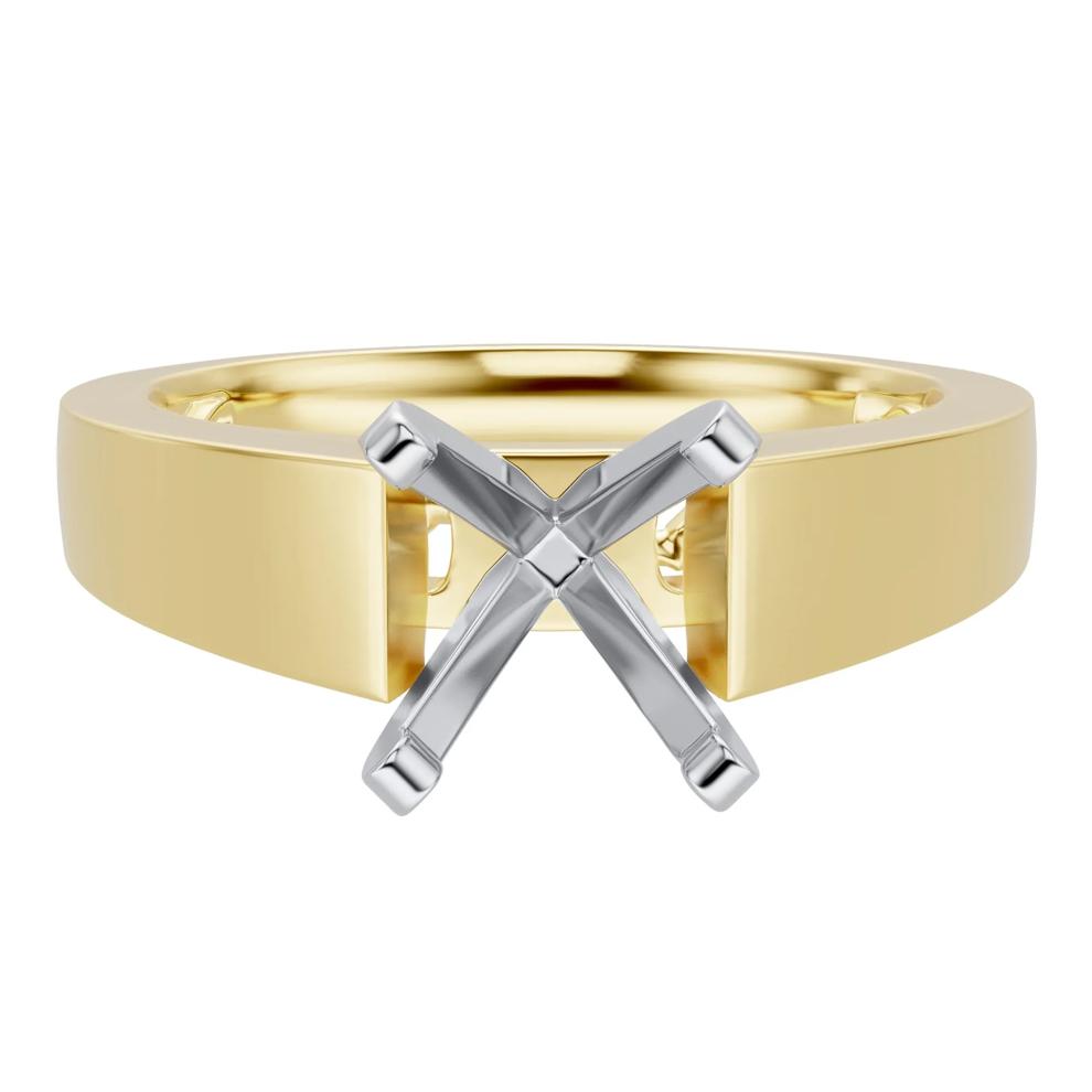 Wide Cathedral Semi-Mount Engagement Ring in 14K Gold, 4.1MM (Setting Only) – Image 2 of 6