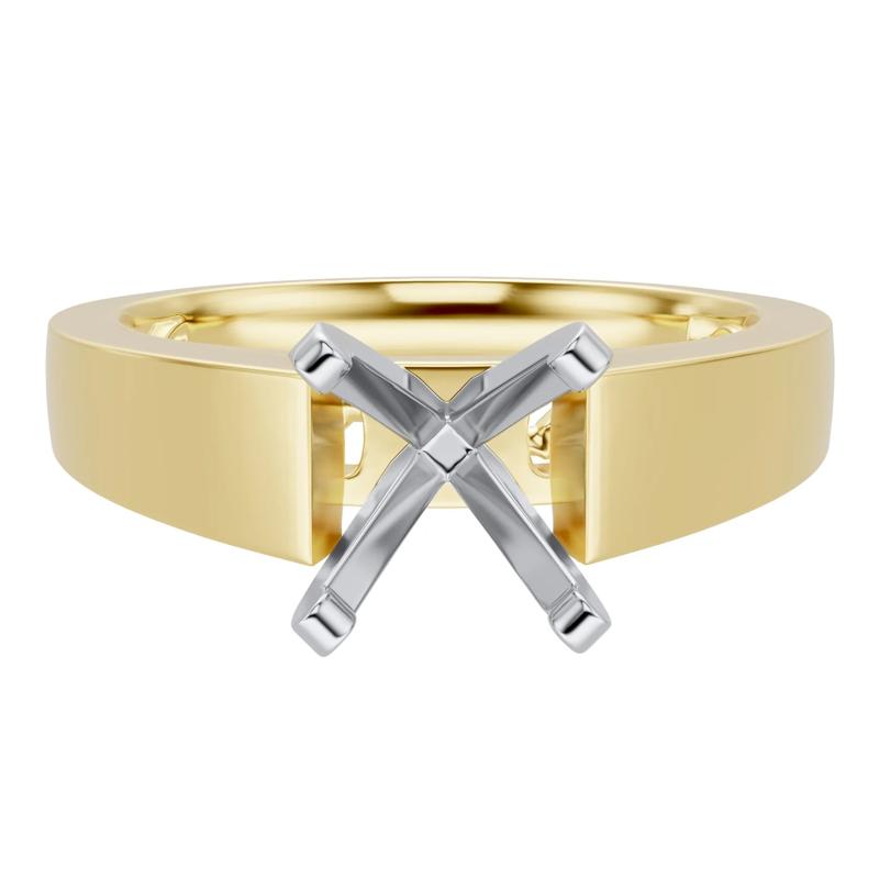 Wide Cathedral Semi-Mount Engagement Ring in 14K Gold, 4.1MM (Setting Only) – Image 2 of 6