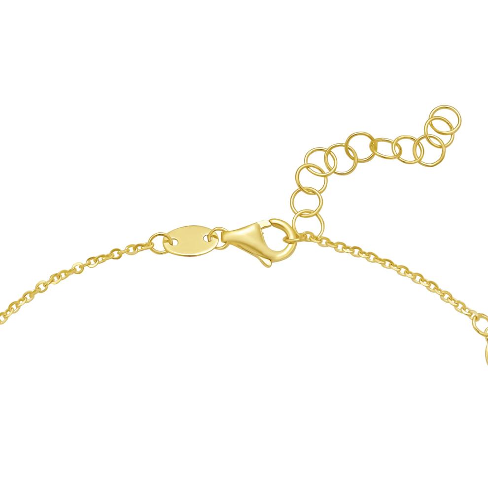 Mother of Pearl Infinity Adjustable Cable Chain Anklet in 14K Yellow Gold, 10.25" – Image 2 of 2