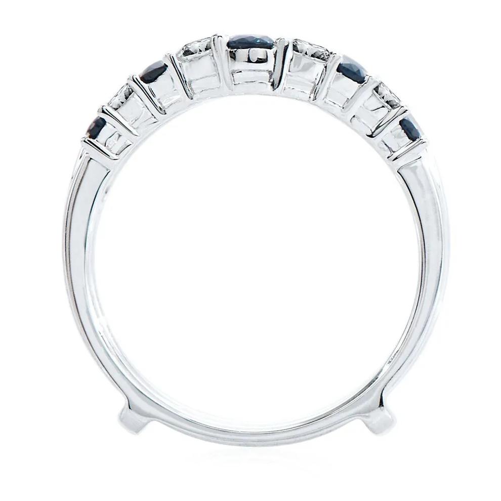 1/2 ct. tw. Diamond &amp; Sapphire Ring Enhancer in 14K White Gold – Image 3 of 6