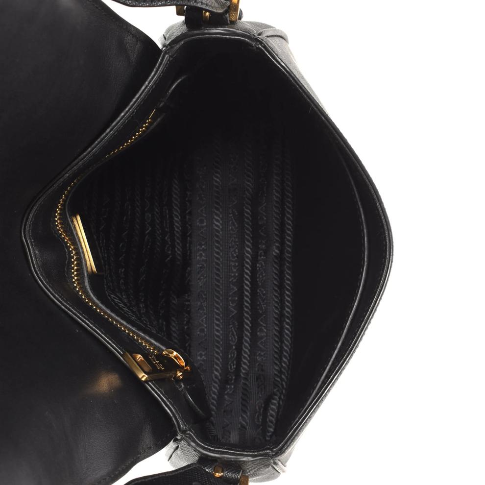 Pre-Owned Prada Saffiano Flap Web Strap Shoulder Bag Small  Crossbody – Image 4 of 7