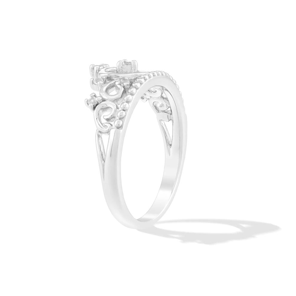 Lab-Created White Sapphire Crown Ring in Sterling Silver – Image 3 of 4