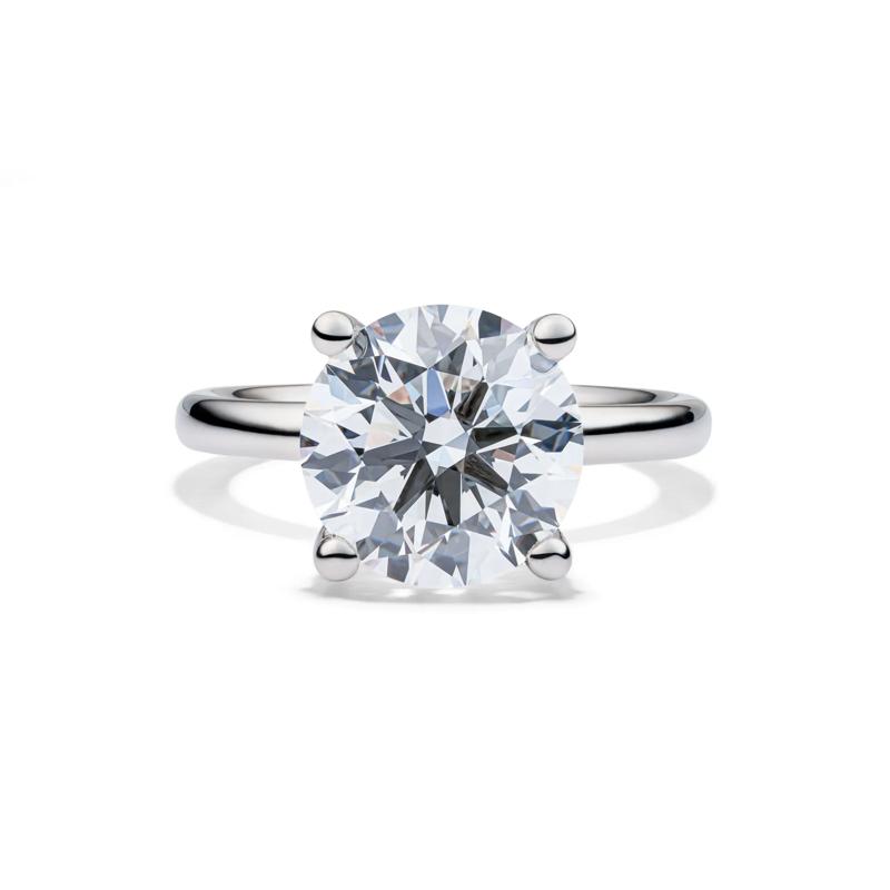 Lab Grown Diamond Round Solitaire Engagement Ring in 14K White Gold &#40;5 ct.&#41; – Image 1 of 4