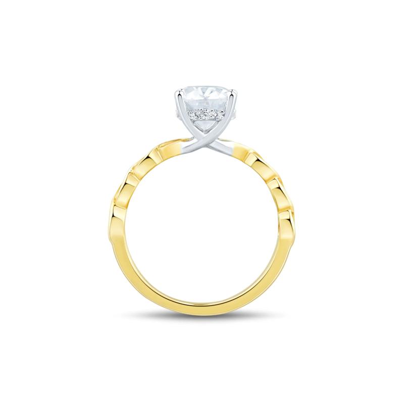 Lab Grown Diamond Oval Shaped Engagement Ring in 14K White &amp; Yellow Gold &#40;2-1/2 ct. tw.&#41; – Image 2 of 3