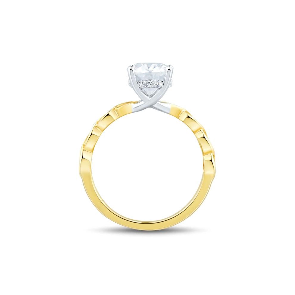 Lab Grown Diamond Oval Shaped Engagement Ring in 14K White &amp; Yellow Gold (2-1/2 ct. tw.) – Image 2 of 3