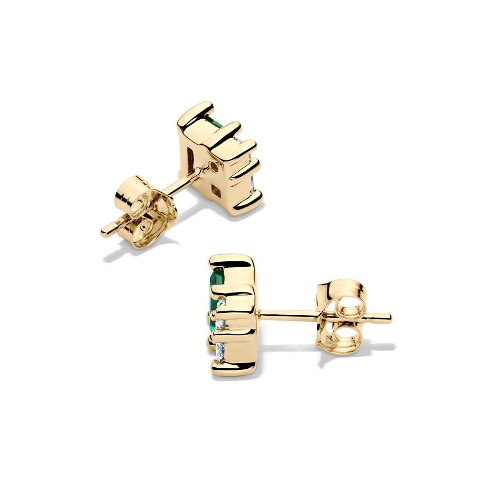 Lab-Created Emerald and Lab Grown Diamond Earrings in 10K White Gold (1/3 ct. tw.) – Image 2 of 2