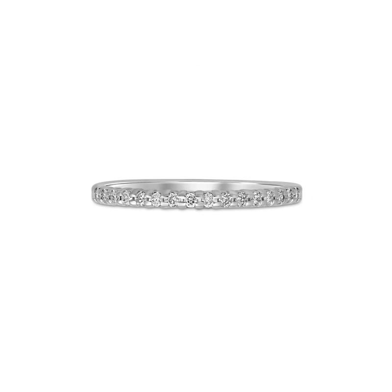 Diamond Prong-Set Anniversary Band in 10K White Gold &#40;1/7 ct. tw.&#41; – Image 1 of 3