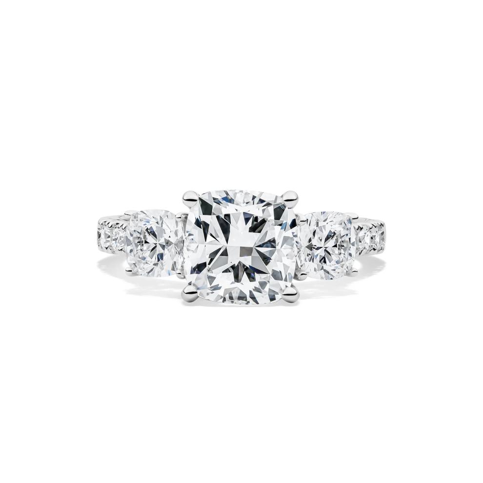 Lab Grown Diamond Cushion-Cut Engagement Ring in 14K White Gold (4 ct. tw.) – Image 1 of 4