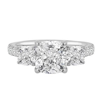 Lab Grown Diamond Cushion-Cut Engagement Ring in 14K White Gold (4 ct. tw.)