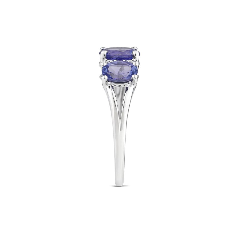 Tanzanite and Diamond Ring in 10K White Gold (1/10 ct. tw.) – Image 3 of 3
