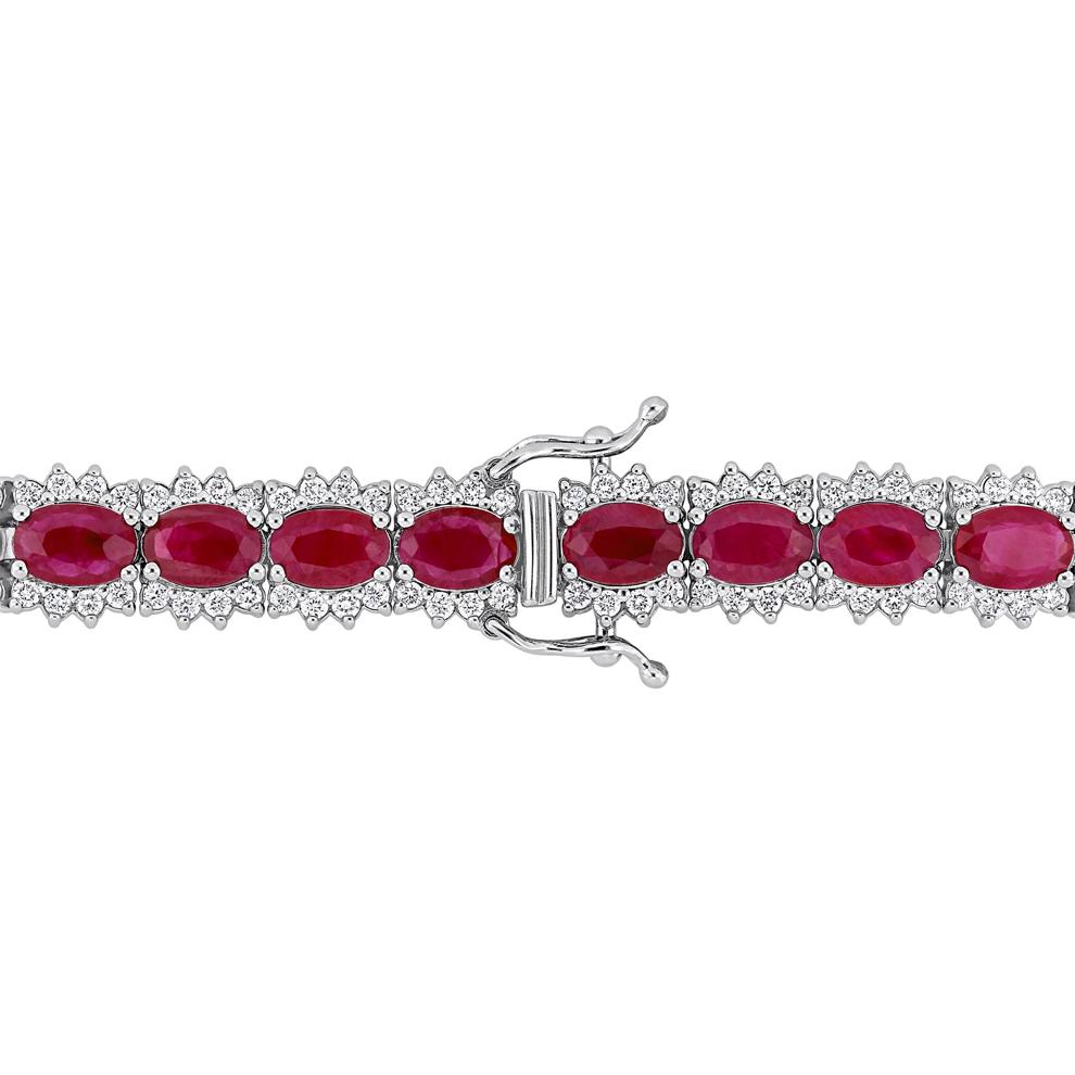 Ruby &amp; Diamond Line Bracelet in 14K White Gold (2 1/4 ct. tw.) – Image 2 of 5