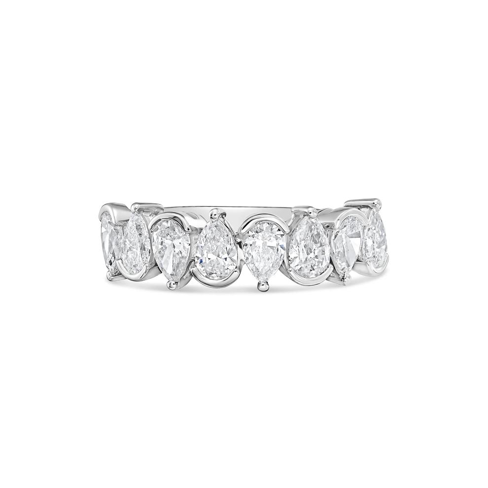 Lab Grown Diamond Alternating Pear-Shaped Band in 14K White Gold (1 5/8 ct. tw.) – Image 1 of 4
