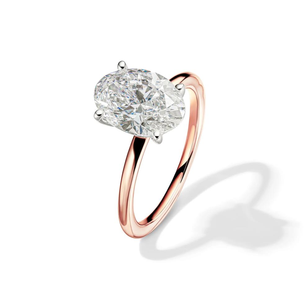 Lab Grown Diamond Solitaire Oval Engagement Ring in 14K Rose Gold (3 ct.) – Image 4 of 4