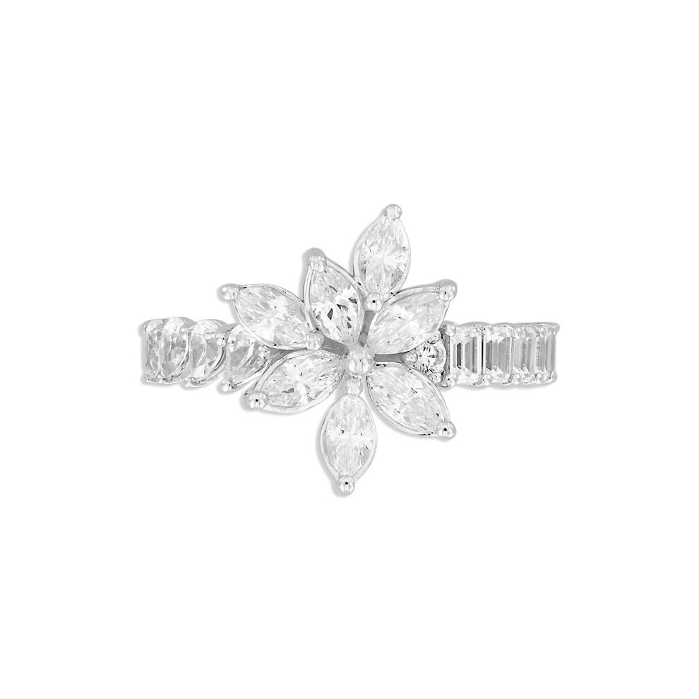 Lab Grown Diamond Marquise Floral Center Engagement Ring in 10K White Gold (1 3/4 ct. tw.) – Image 1 of 4