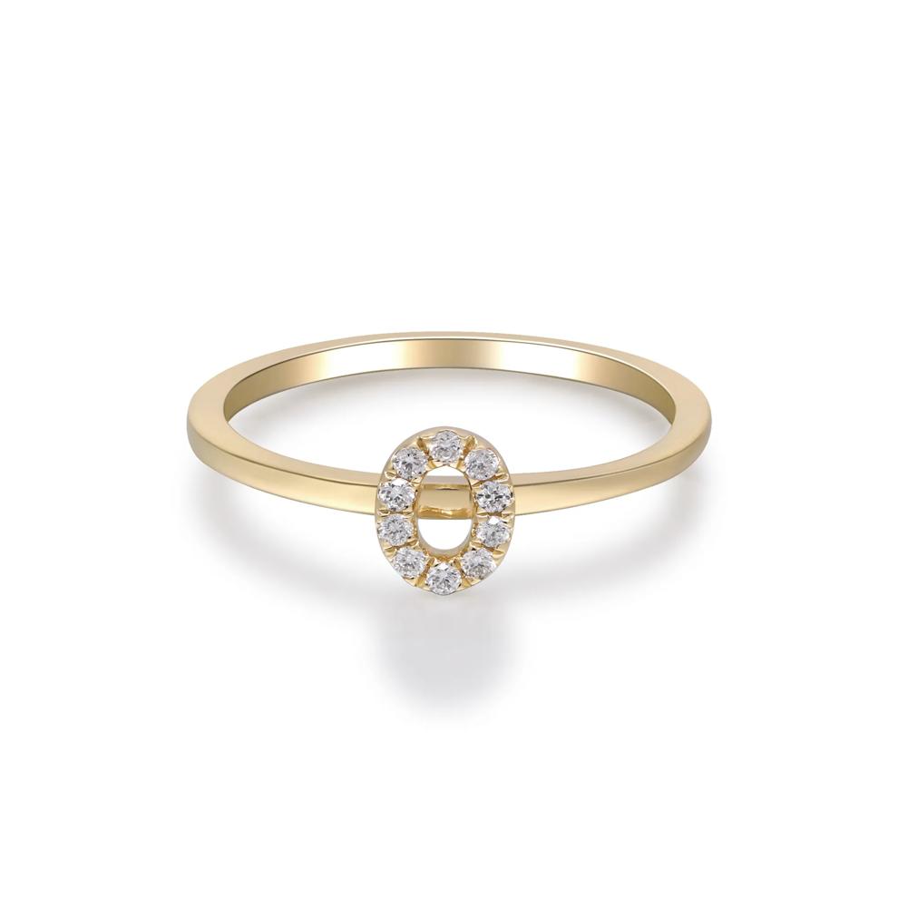 Diamond Accent "O" Initial Ring in 10K Yellow Gold – Image 5 of 5