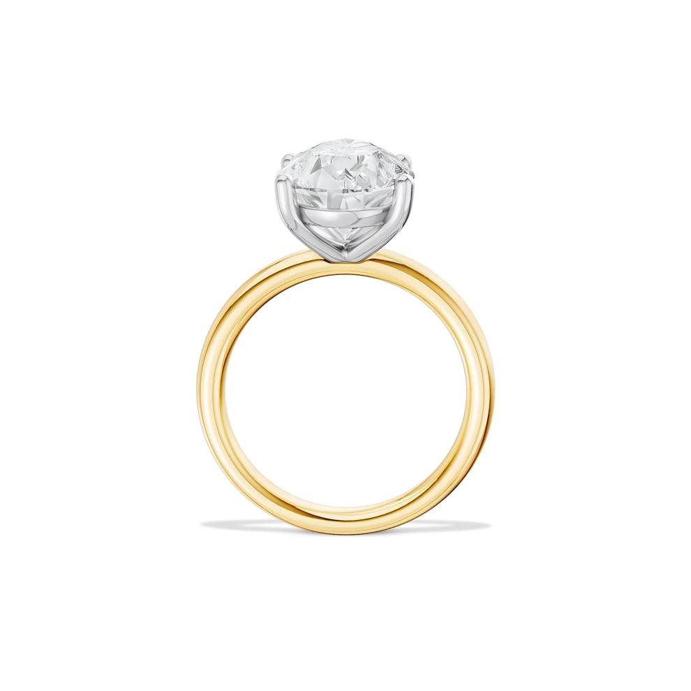 Lab Grown Diamond Pear-Shaped Solitaire Ring in 14K Yellow &amp; White Gold (5 ct.) – Image 3 of 4