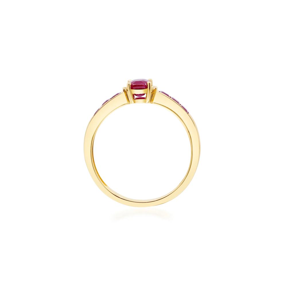 Ruby &amp; Diamond Accent Ring in 10K Yellow Gold – Image 2 of 5