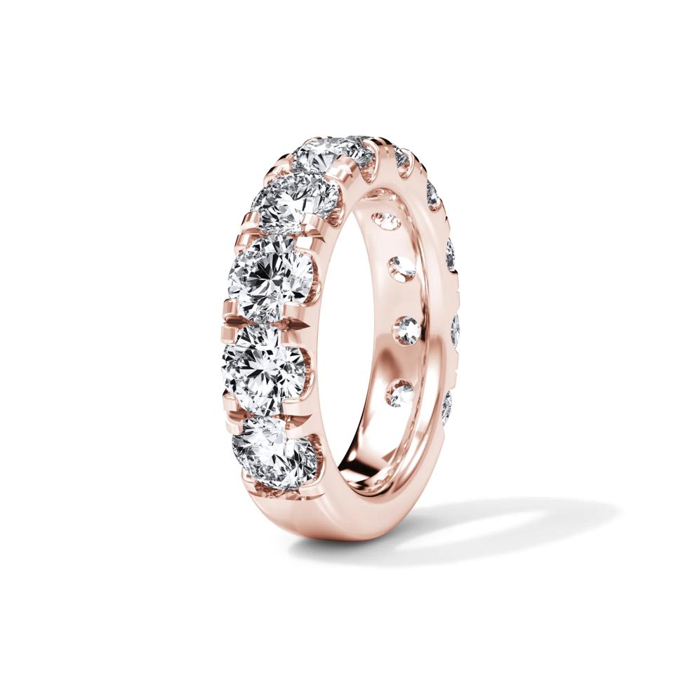 Lab Grown Diamond Round Comfort Fit Band in 14K Rose Gold (5 ct. tw.) – Image 3 of 4