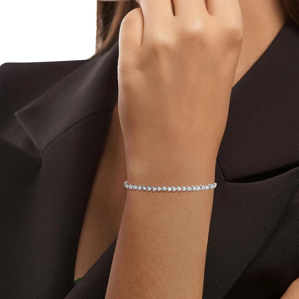 1 ct. tw. Diamond Bracelet in 10K White Gold – Image 2 of 3