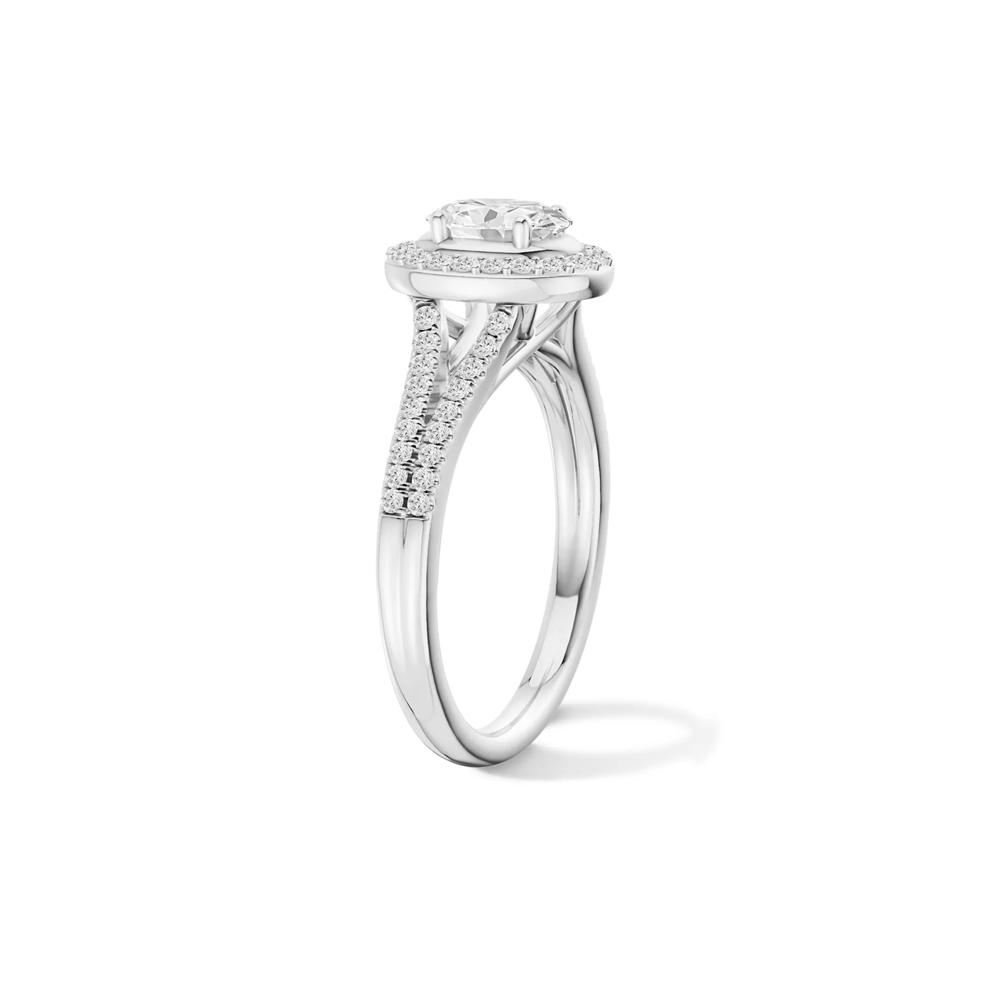 Oval Center Diamond Halo Engagement Ring in Platinum (3/4 ct. tw.) – Image 3 of 4