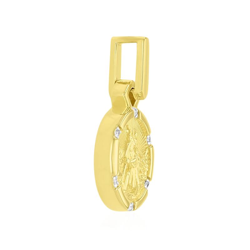Men&#39;s Diamond Accent Saint Christopher Charm in Vermeil – Image 3 of 3