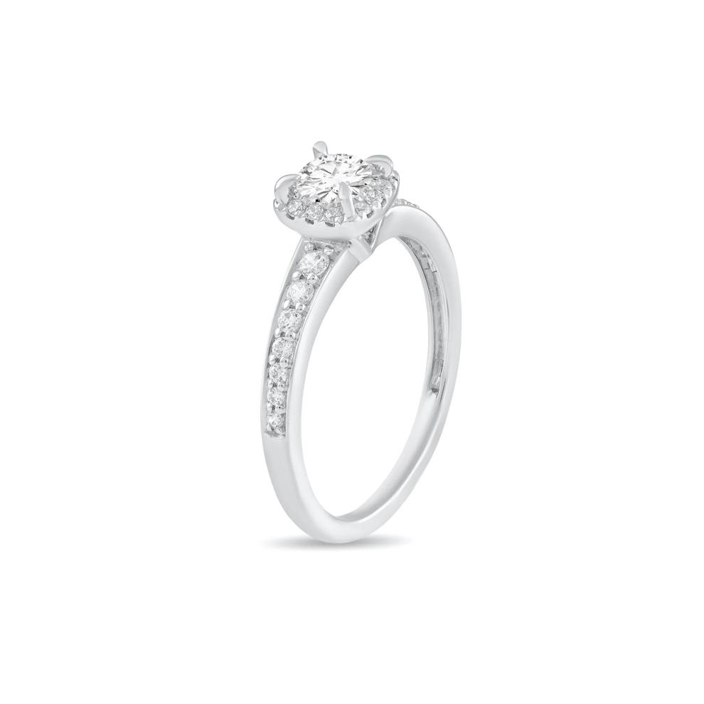 Diamond Round Center Engagement Ring in 10K White Gold (1/2 ct. tw.) – Image 4 of 4