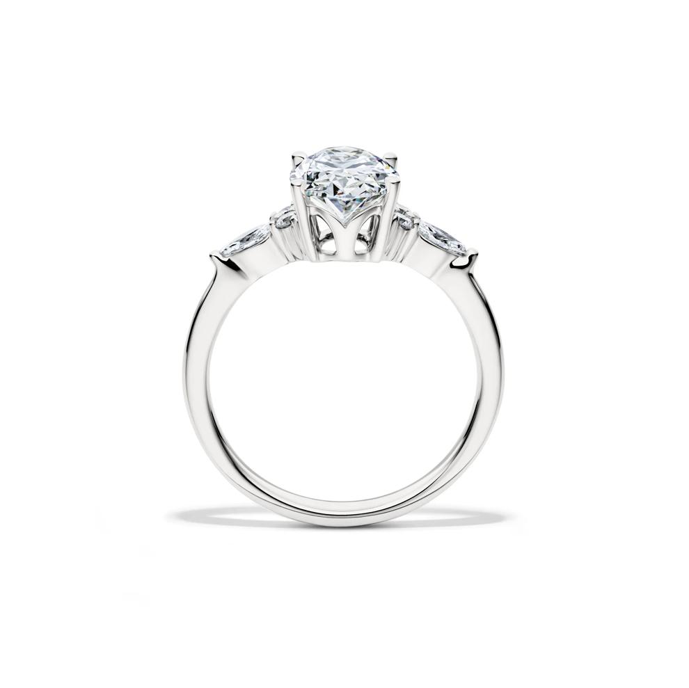 Lab Grown Diamond Oval and Marquise Engagement Ring in 14K White Gold (2 1/4 ct. tw.) – Image 2 of 4