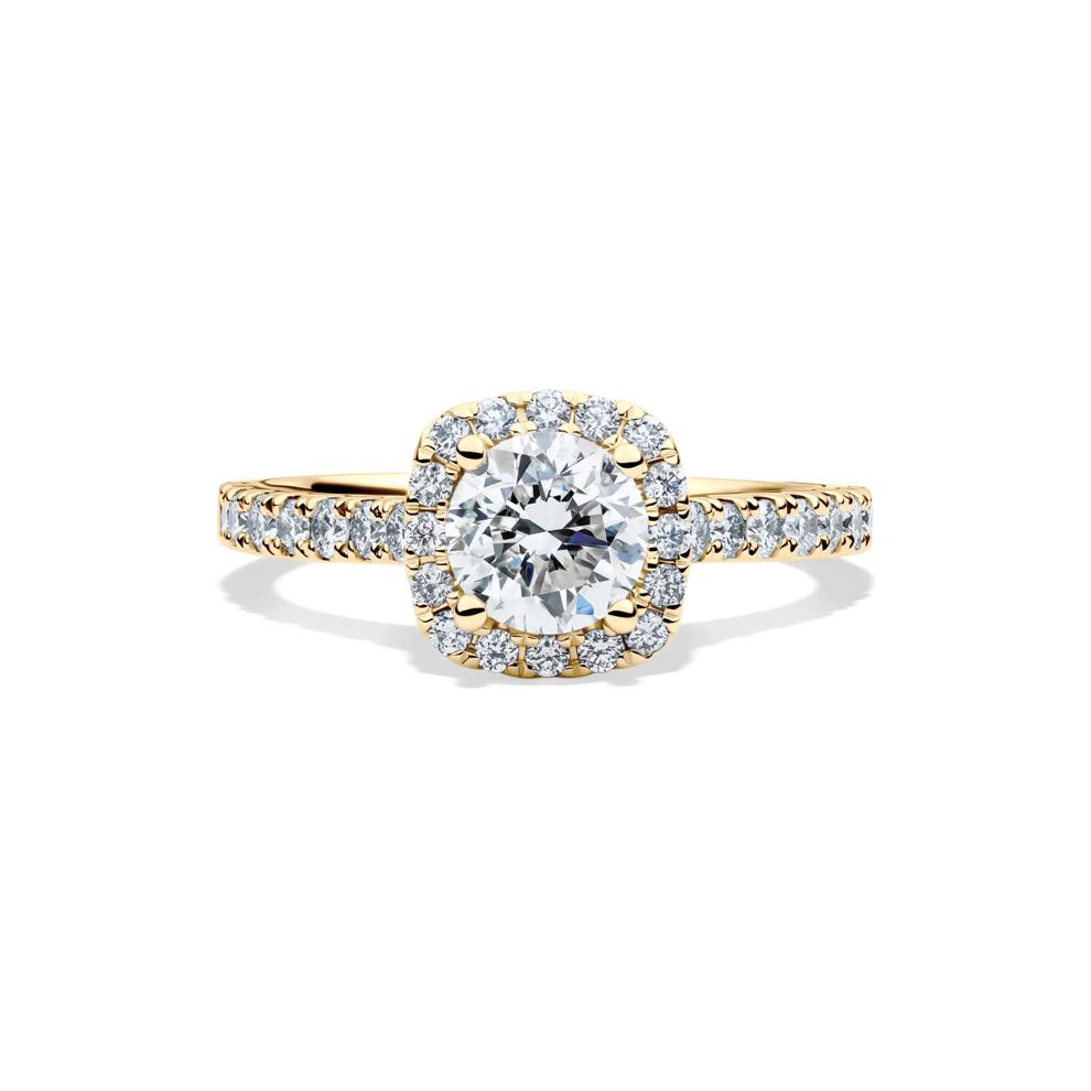1 1/2 ct. tw. Diamond Halo Engagement Ring in 14K Yellow Gold – Image 1 of 4