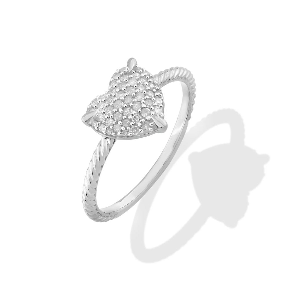 Diamond Heart Ring in Sterling Silver (1/5 ct. tw.) – Image 4 of 4